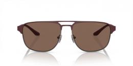 Emporio Armani 0EA2144 336673 Metall Pilot Grau/Dunkelrot Sonnenbrille, Sunglasses