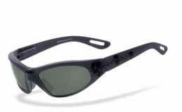 HELLYÂ® - No.1 BikereyesÂ® | black angel tribal black (polarisiert) polarisierte  Sportbrille, Fahrradbrille, Sonnenbrille, Bikerbrille, Radbrille, UV400 Schutzfilter