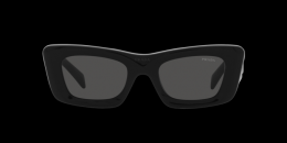 Prada 0PR 13ZS 1AB5S0 Kunststoff Schmetterling / Cat-Eye Schwarz/Schwarz Sonnenbrille mit Sehstärke, verglasbar; Sunglasses; auch als Gleitsichtbrille