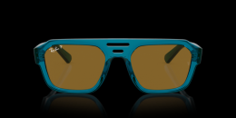 Ray-Ban CORRIGAN 0RB4397 668383 polarisiert Kunststoff Irregular Transparent/Blau Sonnenbrille mit Sehstärke, verglasbar; Sunglasses; auch als Gleitsichtbrille