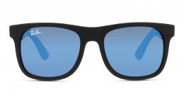 Ray-Ban JUNIOR JUSTIN 0RJ9069S 702855 Kunststoff Panto Schwarz/Schwarz Sonnenbrille mit Sehstärke, verglasbar; Sunglasses