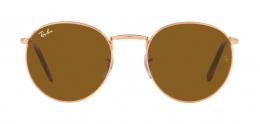 Ray-Ban NEW ROUND 0RB3637 920233 Metall Panto Pink Gold/Pink Gold Sonnenbrille mit Sehstärke, verglasbar; Sunglasses; auch als Gleitsichtbrille