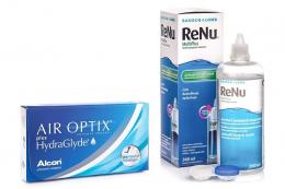 Air Optix Plus Hydraglyde (6 Linsen) + ReNu MultiPlus 360 ml mit Behälter