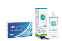 Air Optix Plus Hydraglyde (6 Linsen) + Solunate Multi-Purpose 400 ml mit Behälter
