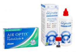 Air Optix Plus Hydraglyde for Astigmatism (3 Linsen) + Oxynate Peroxide 380 ml mit Behälter