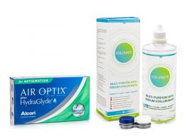 Air Optix Plus Hydraglyde for Astigmatism (6 Linsen) + Solunate Multi-Purpose 400 ml mit Behälter