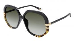 Chloe CH0105S 002 Kunststoff Irregular Schwarz/Goldfarben Sonnenbrille, Sunglasses