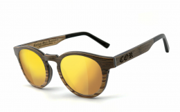 COR® | COR002 Holz Sonnenbrille - laser gold  Sonnenbrille, UV400 Schutzfilter