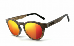 CORÂ® | COR002 Holz Sonnenbrille - laser red  Sonnenbrille, UV400 Schutzfilter