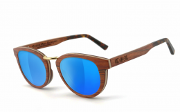 CORÂ® | COR003 Holz Sonnenbrille - laser blue  Sonnenbrille, UV400 Schutzfilter