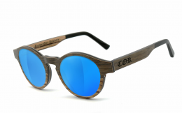 CORÂ® | COR009 Holz Sonnenbrille - laser blue  Sonnenbrille, UV400 Schutzfilter