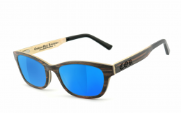 CORÂ® | COR011 Holz Sonnenbrille - laser blue  Sonnenbrille, UV400 Schutzfilter