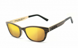 COR® | COR011 Holz Sonnenbrille - laser gold  Sonnenbrille, UV400 Schutzfilter