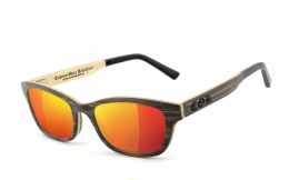 COR® | COR011 Holz Sonnenbrille - laser red  Sonnenbrille, UV400 Schutzfilter