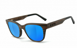 CORÂ® | COR012 Holz Sonnenbrille - laser blue  Sonnenbrille, UV400 Schutzfilter