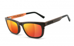 CORÂ® | COR017 Holz Sonnenbrille - laser red  Sonnenbrille, UV400 Schutzfilter