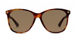 Gucci GG0024S 002 Kunststoff Rechteckig Havana/Havana Sonnenbrille mit Sehstärke, verglasbar; Sunglasses; auch als Gleitsichtbrille