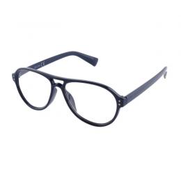 Kunststoff Lesebrille in Pilotenform blau