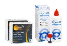 Lenjoy Monthly Day & Night (12 Linsen) + Oxynate Peroxide 380 ml mit Behälter
