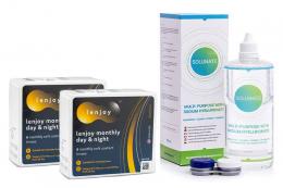 Lenjoy Monthly Day & Night (12 Linsen) + Solunate Multi-Purpose 400 ml mit Behälter