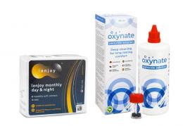 Lenjoy Monthly Day & Night (6 Linsen) + Oxynate Peroxide 380 ml mit Behälter