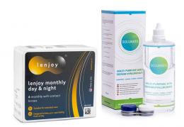 Lenjoy Monthly Day & Night (6 Linsen) + Solunate Multi-Purpose 400 ml mit Behälter