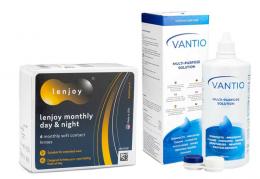 Lenjoy Monthly Day & Night (6 Linsen) + Vantio Multi-Purpose 360 ml mit Behälter