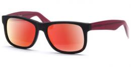 Lennox Eyewear Husano small 5216 matt demi-braun/matt rot transparent, Verspiegelt, CAT 3