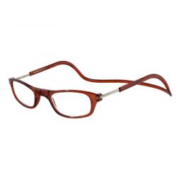 Lesebrille mit Magnetverschluss braun