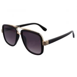 Oversize Sonnenbrille schwarz goldfarben