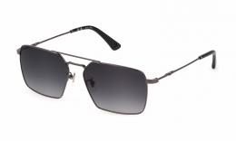 Police SPLL07 0568 Metall Hexagonal Silberfarben/Silberfarben Sonnenbrille mit Sehstärke, verglasbar; Sunglasses; auch als Gleitsichtbrille
