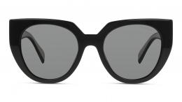 Prada 0PR 14WS 09Q5S0 Kunststoff Schmetterling / Cat-Eye Schwarz/Weiss Sonnenbrille mit Sehstärke, verglasbar; Sunglasses; auch als Gleitsichtbrille