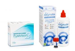 PureVision 2 (6 Linsen) + Oxynate Peroxide 380 ml mit Behälter