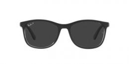 Ray-Ban 0RB4374 603948 polarisiert Kunststoff Panto Schwarz/Transparent Sonnenbrille mit Sehstärke, verglasbar; Sunglasses; auch als Gleitsichtbrille