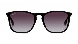 Ray-Ban CHRIS 0RB4187 622/8G Kunststoff Rechteckig Schwarz/Schwarz Sonnenbrille mit Sehstärke, verglasbar; Sunglasses; auch als Gleitsichtbrille