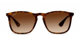 Ray-Ban CHRIS 0RB4187 856/13 Kunststoff Rechteckig Havana/Havana Sonnenbrille mit Sehstärke, verglasbar; Sunglasses; auch als Gleitsichtbrille