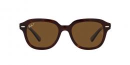 Ray-Ban ERIK 0RB4398 902/57 polarisiert Kunststoff Panto Havana/Havana Sonnenbrille mit Sehstärke, verglasbar; Sunglasses; auch als Gleitsichtbrille