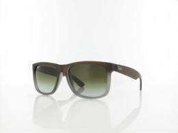 Ray Ban Justin RB4165 854/7Z 54 rubber brown on grey / green gradient