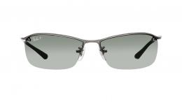 Ray-Ban RB3183 0 004/9A polarisiert Metall Rechteckig Silberfarben/Silberfarben Sonnenbrille, Sunglasses