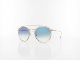 Ray Ban Round Double Bridge RB3647N 90683F 51 copper / clear gradient blue