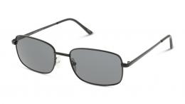 Seen Metall Rechteckig Schwarz/Schwarz Sonnenbrille mit Sehstärke, verglasbar; Sunglasses; auch als Gleitsichtbrille