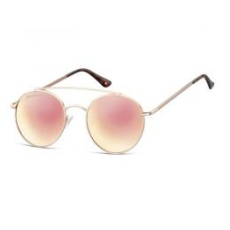 Sonnenbrille mit Doppelsteg und rosa-goldfarben verspiegelten Glsern