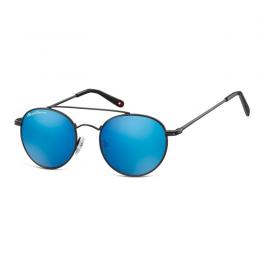 Sonnenbrille schwarz mit blau verspiegelten Glsern