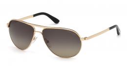 Tom Ford FT0144 28D polarisiert Metall Pilot Pink Gold/Pink Gold Sonnenbrille mit Sehstärke, verglasbar; Sunglasses; auch als Gleitsichtbrille; Black Friday