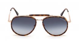 Tom Ford FT0666 54W Metall Pilot Havana/Havana Sonnenbrille, Sunglasses