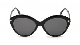Tom Ford FT0763 01A Kunststoff Rund Schwarz/Schwarz Sonnenbrille mit Sehstärke, verglasbar; Sunglasses; auch als Gleitsichtbrille; Black Friday