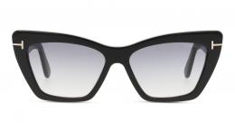 Tom Ford FT0871 01B Kunststoff Schmetterling / Cat-Eye Schwarz/Schwarz Sonnenbrille mit Sehstärke, verglasbar; Sunglasses; auch als Gleitsichtbrille