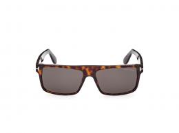 Tom Ford FT0999 52A Kunststoff Rechteckig Havana/Havana Sonnenbrille mit Sehstärke, verglasbar; Sunglasses; auch als Gleitsichtbrille