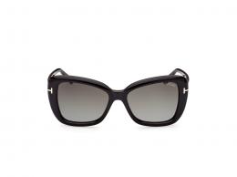 Tom Ford FT1008 01B Kunststoff Schmetterling / Cat-Eye Schwarz/Schwarz Sonnenbrille mit Sehstärke, verglasbar; Sunglasses; auch als Gleitsichtbrille