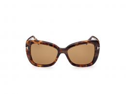 Tom Ford FT1008 55J Kunststoff Schmetterling / Cat-Eye Havana/Havana Sonnenbrille mit Sehstärke, verglasbar; Sunglasses; auch als Gleitsichtbrille